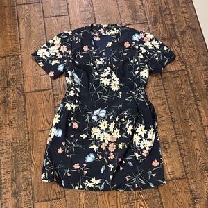Hand sewn Navy Floral Wrap Dress